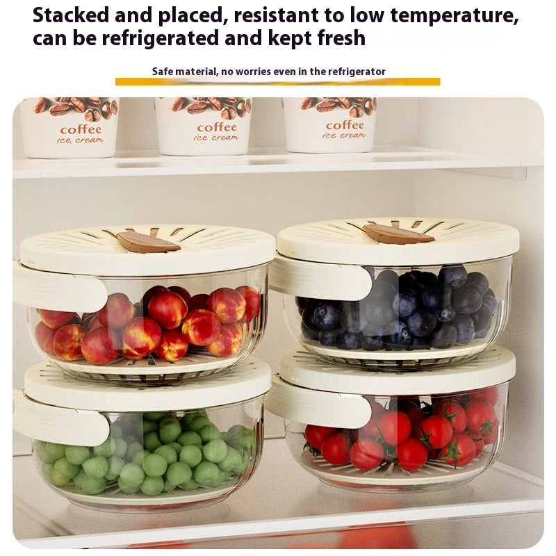 Fruit and Vegetable Drain Basket with Lid, colander, fruit basket and produce strainer