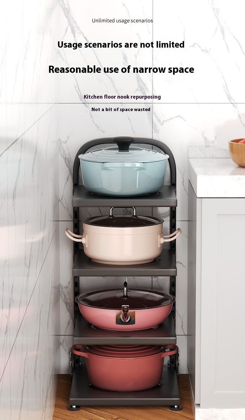 Carbon Steel Countertop Pot Rack, pot organizer, pan rack and cookware stand