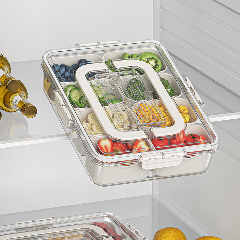 Eight-Compartment Snack Serving Tray with Lid, snack tray, divided serving tray and appetizer platter