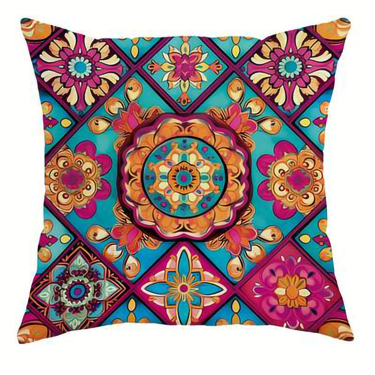 Bohemian Geometric Printed Pillow Cover, throw pillow cover, cushion cover and boho pillowcase