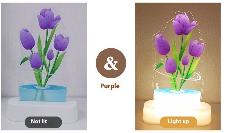 Tulip Accent Night Light with Warm White Light, flower night light, bedside lamp and accent lamp