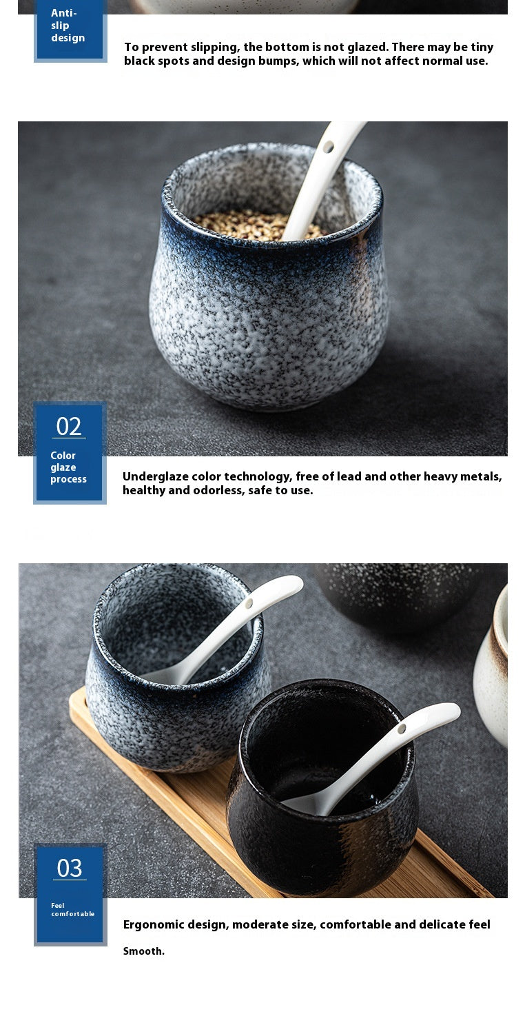 Ceramic Seasoning Jar and Wooden Tray Options, spice jar and condiment jar