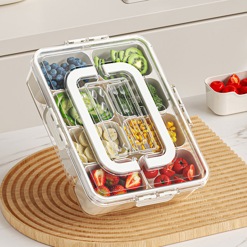 Eight-Compartment Snack Serving Tray with Lid, snack tray, divided serving tray and appetizer platter