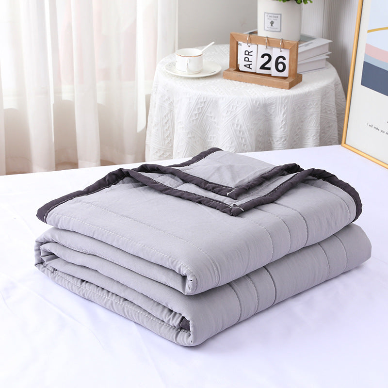 Solid-Color Cotton Summer Quilt, summer blanket and bed cover