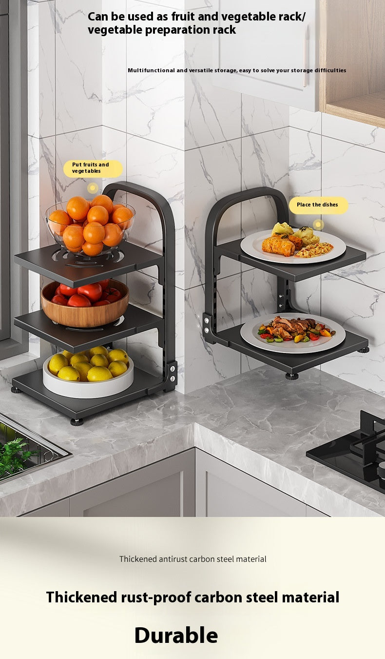 Carbon Steel Countertop Pot Rack, pot organizer, pan rack and cookware stand