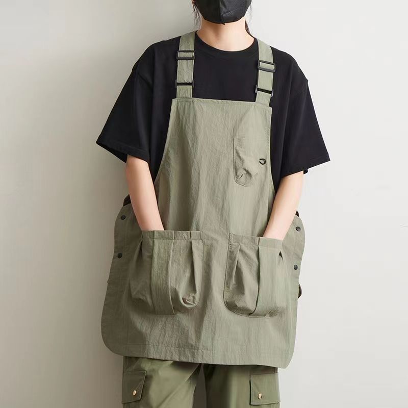 Taslan Kitchen Apron in Black or Khaki, cooking apron and chef apron