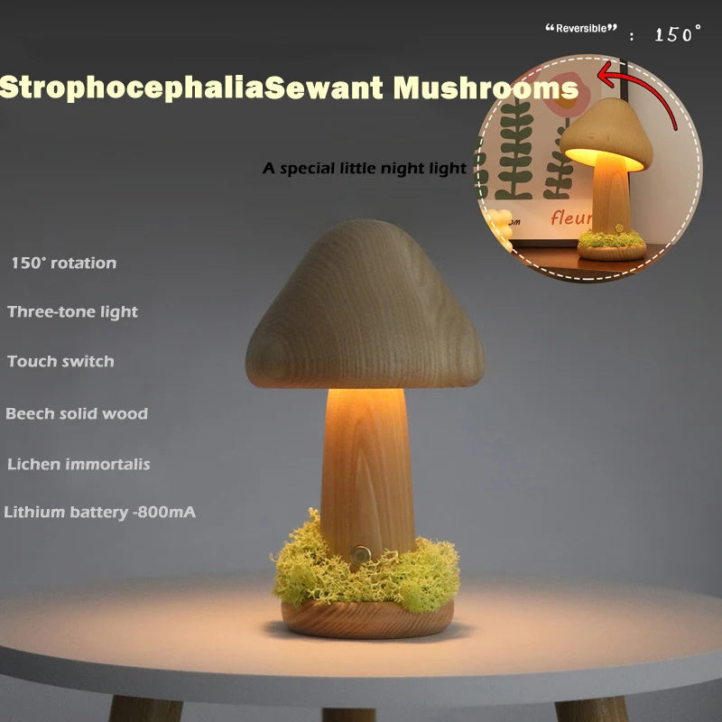 Mushroom USB-Charging Night Light, mushroom lamp, bedside night light and USB night light