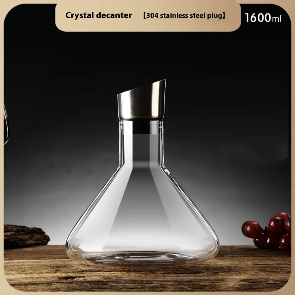 Glass Wine Decanter with Sculptural Base Options, wine carafe and barware