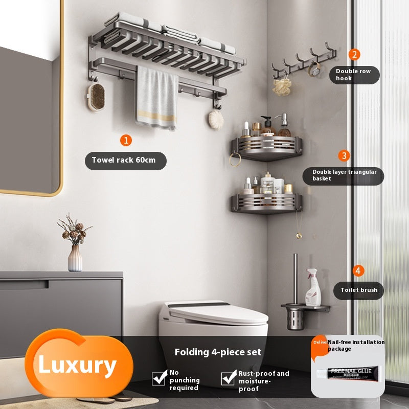 Gun Gray Bathroom Towel Rack and Accessory Options, towel bar, bathroom shelf and towel holder