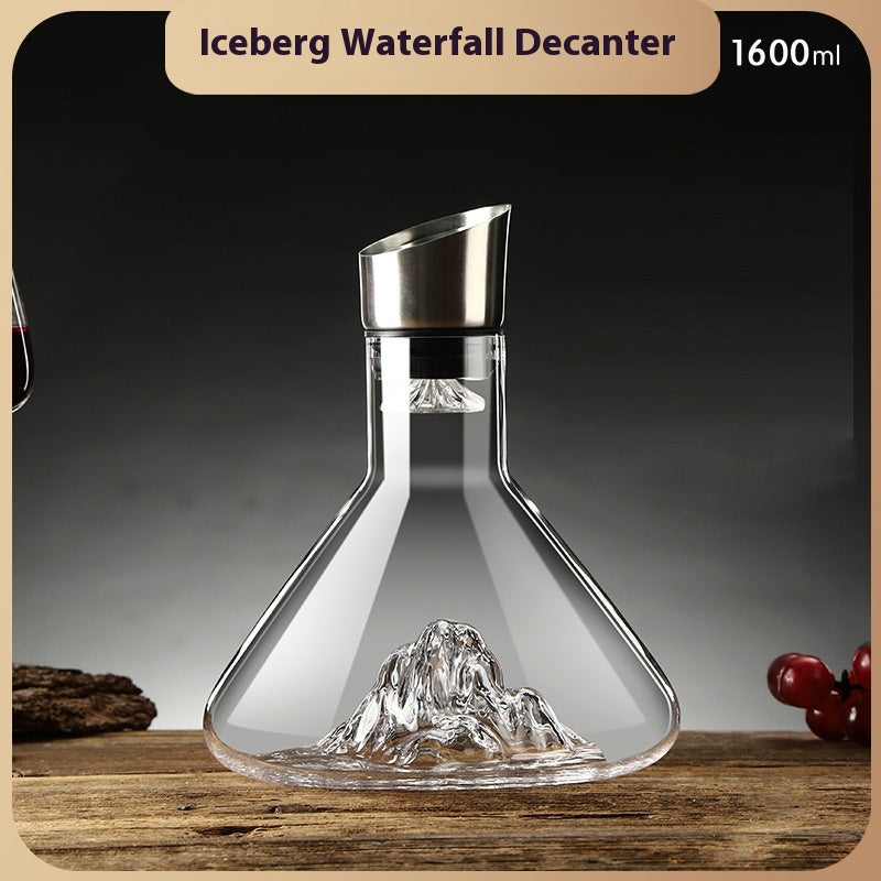 Glass Wine Decanter with Sculptural Base Options, wine carafe and barware