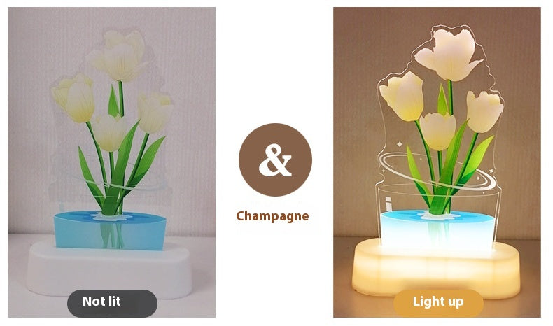Tulip Accent Night Light with Warm White Light, flower night light, bedside lamp and accent lamp