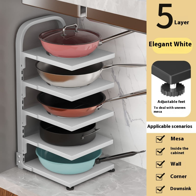Carbon Steel Countertop Pot Rack, pot organizer, pan rack and cookware stand
