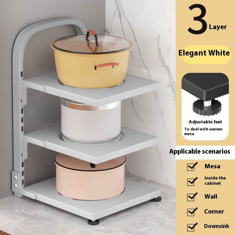 Carbon Steel Countertop Pot Rack, pot organizer, pan rack and cookware stand