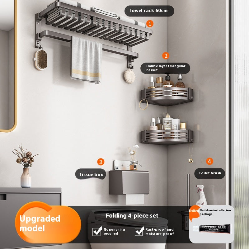 Gun Gray Bathroom Towel Rack and Accessory Options, towel bar, bathroom shelf and towel holder