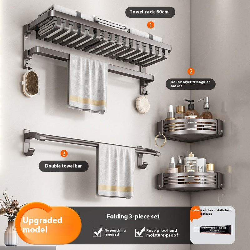 Gun Gray Bathroom Towel Rack and Accessory Options, towel bar, bathroom shelf and towel holder