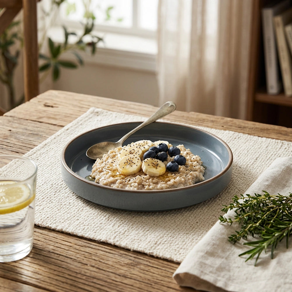 Household Tableware Solid Color Ceramic Bowl — Grey-8inches in a home setting; styling props not included. [fastbatch-12]