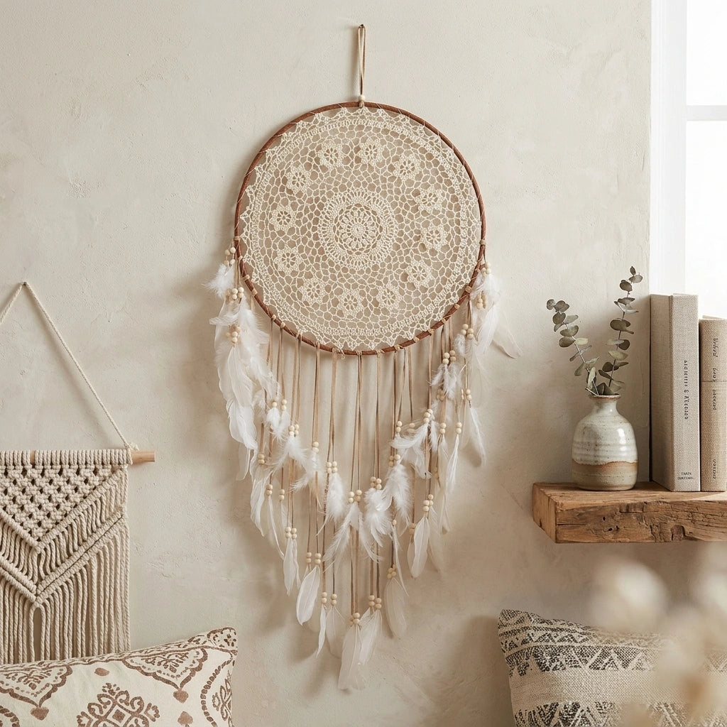 Bohemian Home Decor Dreamcatcher Room Decorative Hangings — MS9141A in a home setting; styling props not included. [fastbatch-145]