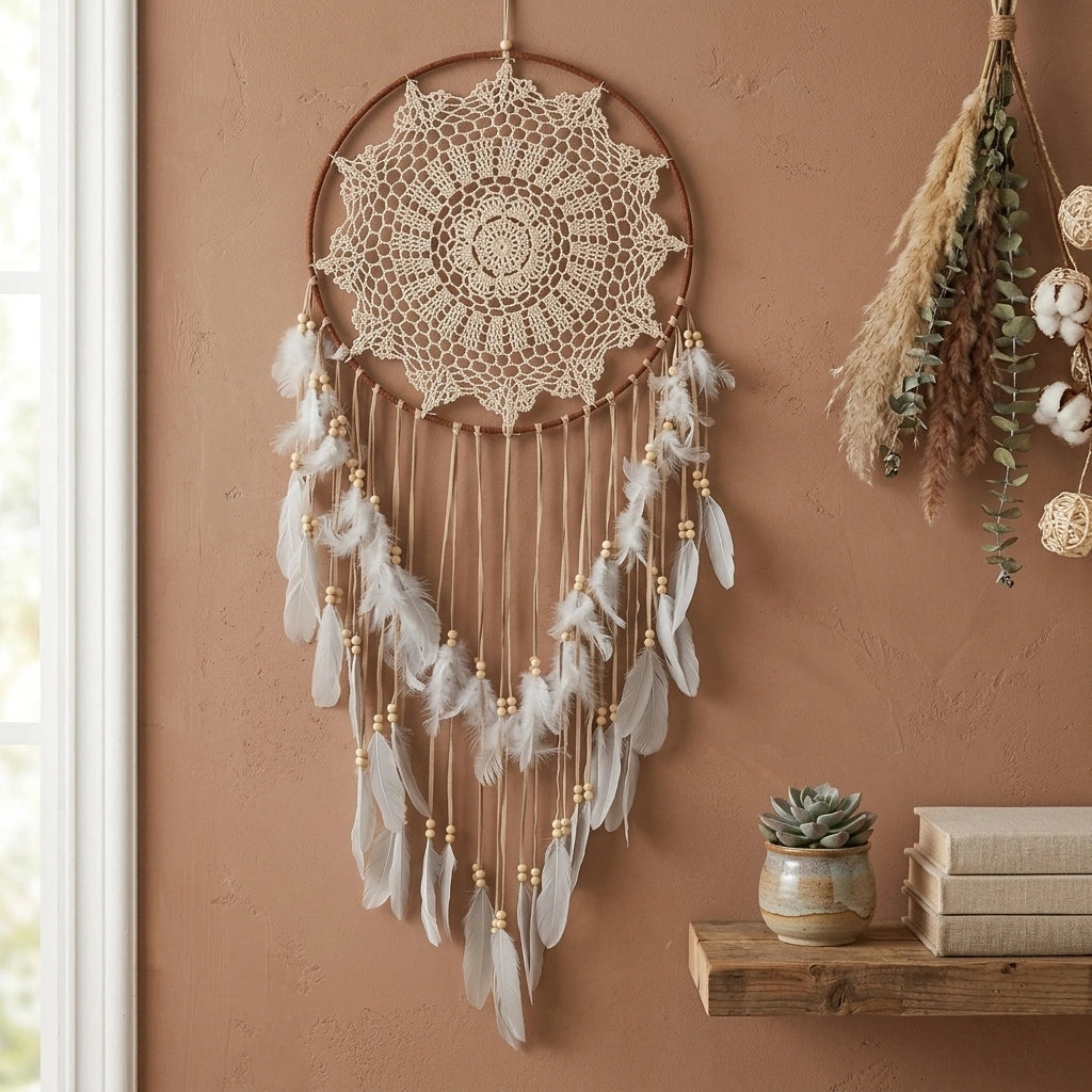 Bohemian Home Decor Dreamcatcher Room Decorative Hangings — MS9141D in a home setting; styling props not included. [fastbatch-148]
