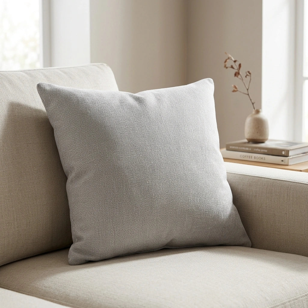 Solid Color Linen Sofa Pillow Cushion Living Room Pillow Cover — Light green-45x45cm in a home setting; styling props not included. [fastbatch-75]